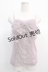 axes femme / BIGリボンレースキャミソール  ラベンダー Y-25-04-21-001-AX-TO-SZ-ZY