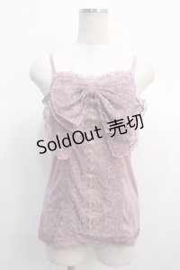 axes femme / BIGリボンレースキャミソール  ラベンダー Y-25-04-21-001-AX-TO-SZ-ZY