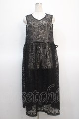 axes femme / サイドリボン総レースジレ  黒 Y-25-04-21-050-AX-TO-SZ-ZI