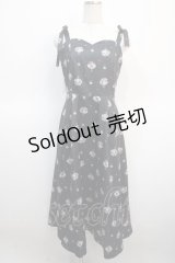 axes femme / ブーケ柄ドットワンピース F 黒 Y-25-04-21-057-AX-OP-SZ-ZY