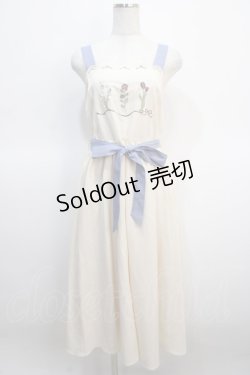 画像1: axes femme / リボンフラワー刺繍ジャンスカ  キナリ Y-25-04-21-060-AX-OP-SZ-ZY