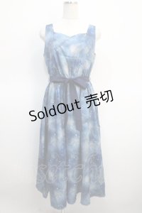 axes femme POETIQUE / 冬の星座柄ハートネックワンピース  紺 Y-25-04-21-061-AX-OP-SZ-ZY