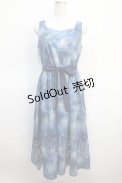画像1: axes femme POETIQUE / 冬の星座柄ハートネックワンピース  紺 Y-25-04-21-061-AX-OP-SZ-ZY