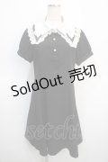 axes femme POETIQUE / レース襟半袖ワンピース  黒 Y-25-04-21-063-AX-OP-SZ-ZY
