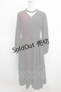 axes femme / バイカラーイレヘムワンピース  黒×赤 Y-25-04-21-064-AX-OP-SZ-ZY