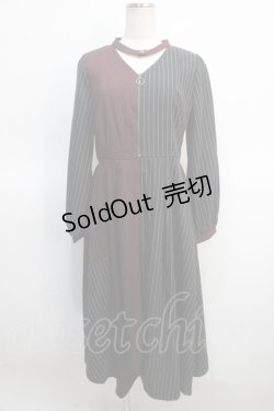 画像1: axes femme / バイカラーイレヘムワンピース  黒×赤 Y-25-04-21-064-AX-OP-SZ-ZY