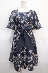 axes femme kawaii / カトルオワジヨンワンピース  紺 Y-25-04-21-067-AX-OP-SZ-ZY