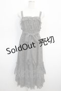 Physical Drop / シャーリングシフォンジャンパースカート  水玉グレイ Y-25-04-21-079-LO-OP-SZ-ZY