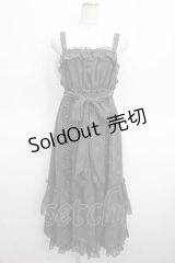 Physical Drop / シャーリングシフォンジャンパースカート  水玉グレイ Y-25-04-21-079-LO-OP-SZ-ZY