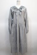 Physical Drop / セーラースモックワンピース  グレイストライプ Y-25-04-21-082-LO-OP-SZ-ZY