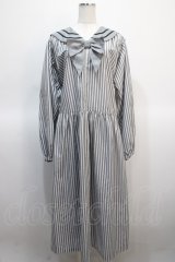 Physical Drop / セーラースモックワンピース  グレイストライプ Y-25-04-21-082-LO-OP-SZ-ZY