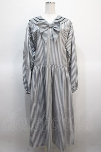 Physical Drop / セーラースモックワンピース  グレイストライプ Y-25-04-21-082-LO-OP-SZ-ZY