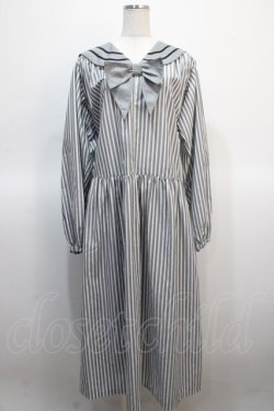 画像1: Physical Drop / セーラースモックワンピース  グレイストライプ Y-25-04-21-082-LO-OP-SZ-ZY