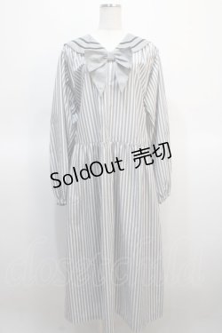 画像1: Physical Drop / セーラースモックワンピース  グレイストライプ Y-25-04-21-082-LO-OP-SZ-ZY