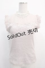 axes femme / パール付きタンクトップ  ピンク Y-25-04-21-011-AX-TO-SZ-ZY