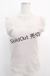 axes femme / パール付きタンクトップ  ピンク Y-25-04-21-011-AX-TO-SZ-ZY