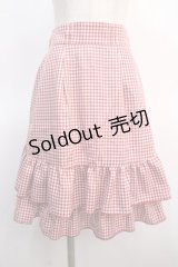 axes femme POETIQUE / リボン付バックフリルスカート M 赤 Y-25-04-21-094-AX-SK-SZ-ZY