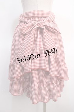 画像2: axes femme POETIQUE / リボン付バックフリルスカート M 赤 Y-25-04-21-094-AX-SK-SZ-ZY