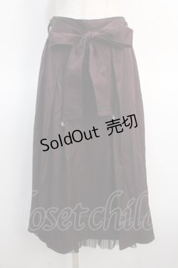画像1: axes femme / 猫×メッセージ刺繍スカート F パープル Y-25-04-21-096-AX-SK-SZ-ZI