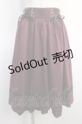 axes femme / レースアップフレアスカート  ワイン Y-25-04-21-098-AX-SK-SZ-ZI