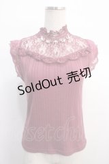 axes femme / パール付きタンクトップ  ピンク Y-25-04-21-012-AX-TO-SZ-ZY
