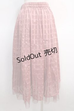 画像2: 【SALE】axes femme POETIQUE / シアーチェックロングスカート M ピンク Y-25-04-21-101-AX-SK-SZ-ZT188