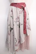 axes femme / 花柄シアーチェックフレアスカート F ピンク Y-25-04-21-102-AX-SK-SZ-ZY