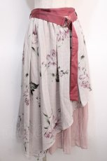 画像1: 【SALE】axes femme / 花柄シアーチェックフレアスカート F ピンク Y-25-04-21-102-AX-SK-SZ-ZT495 (1)