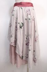 画像2: 【SALE】axes femme / 花柄シアーチェックフレアスカート F ピンク Y-25-04-21-102-AX-SK-SZ-ZT495 (2)