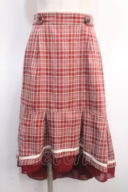 画像1: axes femme / チェックフィッシュテールスカート F 赤 Y-25-04-21-109-AX-SK-SZ-ZY