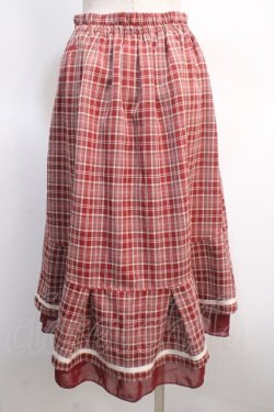 画像2: axes femme / チェックフィッシュテールスカート F 赤 Y-25-04-21-109-AX-SK-SZ-ZY