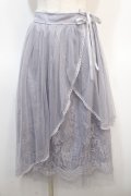 axes femme POETIQUE / レース×チュールイレヘムスカート M サックス Y-25-04-21-111-AX-SK-SZ-ZY