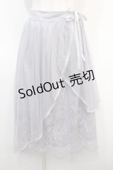 axes femme POETIQUE / レース×チュールイレヘムスカート M サックス Y-25-04-21-111-AX-SK-SZ-ZY