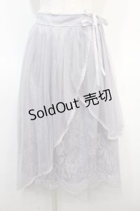 axes femme POETIQUE / レース×チュールイレヘムスカート M サックス Y-25-04-21-111-AX-SK-SZ-ZY