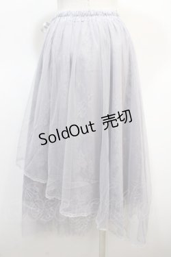 画像2: axes femme POETIQUE / レース×チュールイレヘムスカート M サックス Y-25-04-21-111-AX-SK-SZ-ZY