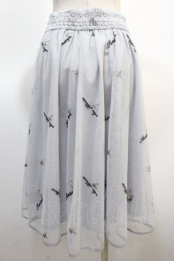 画像2: axes femme POETIQUE / メッセージ刺繍チュールスカート M サックス Y-25-04-21-112-AX-SK-SZ-ZY