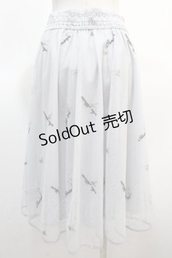 画像2: axes femme POETIQUE / メッセージ刺繍チュールスカート M サックス Y-25-04-21-112-AX-SK-SZ-ZY