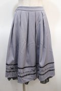 axes femme POETIQUE / メッセージ刺繍タックスカート M ブルーグレー Y-25-04-21-113-AX-SK-SZ-ZY