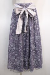 axes femme / 花柄ミディスカート  ラベンダー Y-25-04-21-115-AX-SK-SZ-ZI