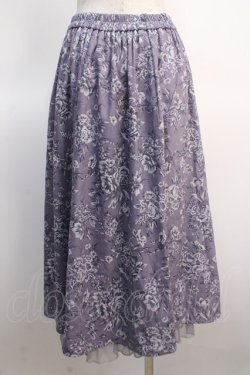 画像2: axes femme / 花柄ミディスカート  ラベンダー Y-25-04-21-115-AX-SK-SZ-ZY