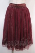 axes femme / チュール重ね柄スカート M ワイン Y-25-04-21-117-AX-SK-SZ-ZY