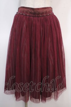 画像1: axes femme / チュール重ね柄スカート M ワイン Y-25-04-21-117-AX-SK-SZ-ZY
