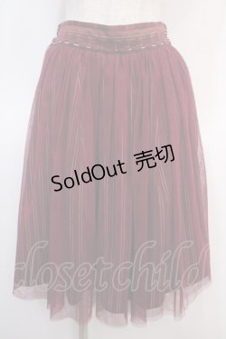 画像1: axes femme / チュール重ね柄スカート M ワイン Y-25-04-21-117-AX-SK-SZ-ZI
