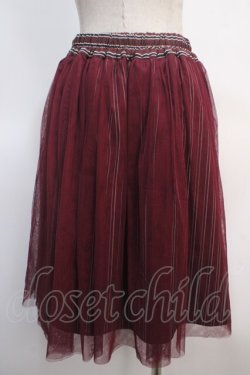 画像2: axes femme / チュール重ね柄スカート M ワイン Y-25-04-21-117-AX-SK-SZ-ZY