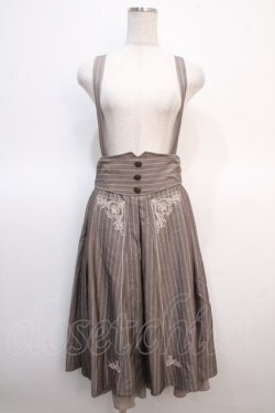 画像1: axes femme / サス付ハイウエストスカート  ベージュ Y-25-04-21-120-AX-SK-SZ-ZY