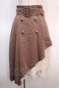 axes femme POETIQUE / レースアシメトレンチスカート M 茶 Y-25-04-21-121-AX-SK-SZ-ZY