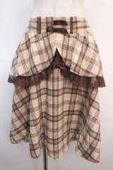 axes femme kawaii / ペプラム付きスカート  ベージュ Y-25-04-21-122-AX-SK-SZ-ZY
