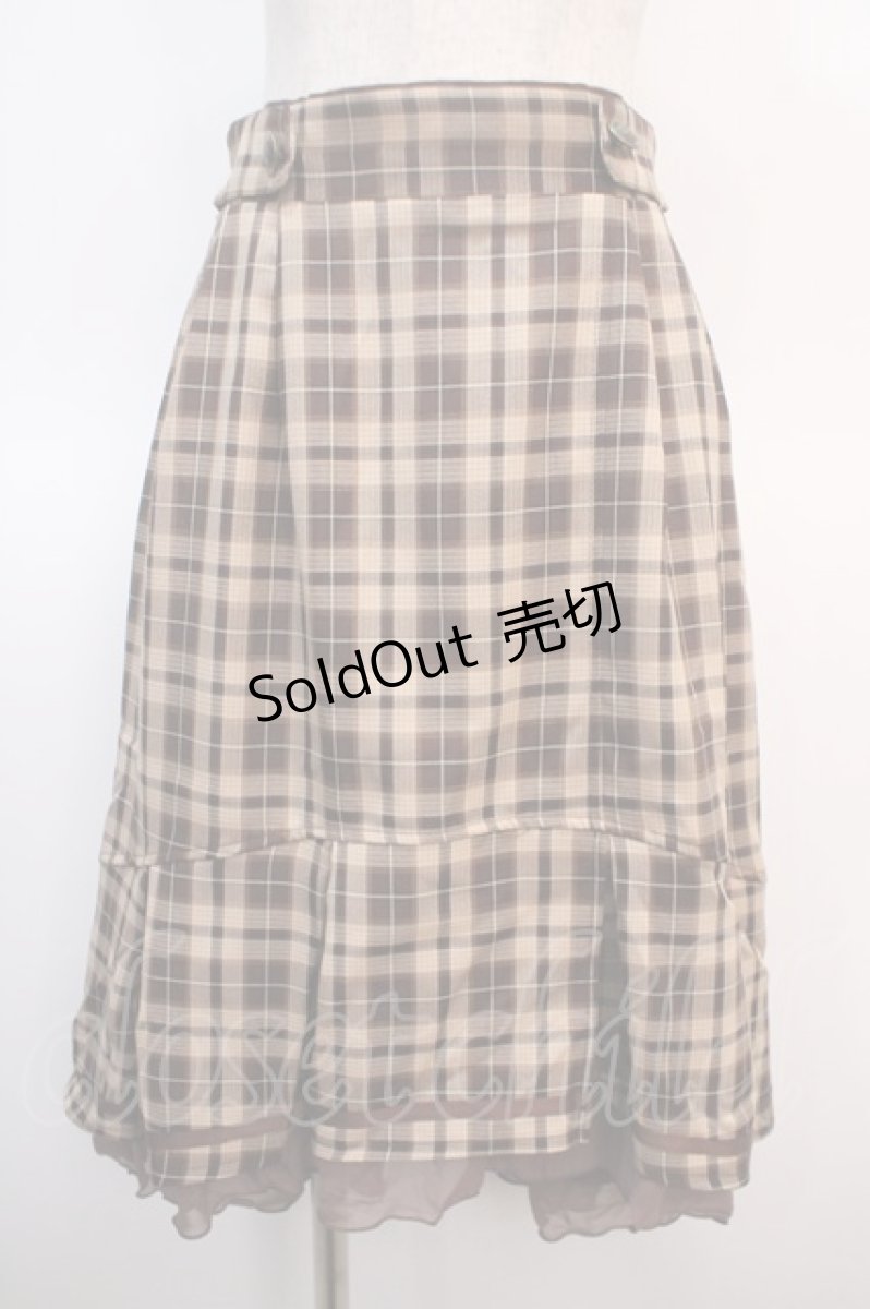画像1: 【SALE】axes femme / チェックフィッシュテールスカート F 茶 Y-25-04-21-123-AX-SK-SZ-ZT158 (1)