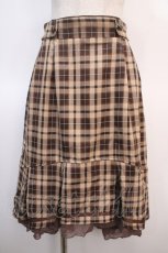画像1: 【SALE】axes femme / チェックフィッシュテールスカート F 茶 Y-25-04-21-123-AX-SK-SZ-ZT158 (1)