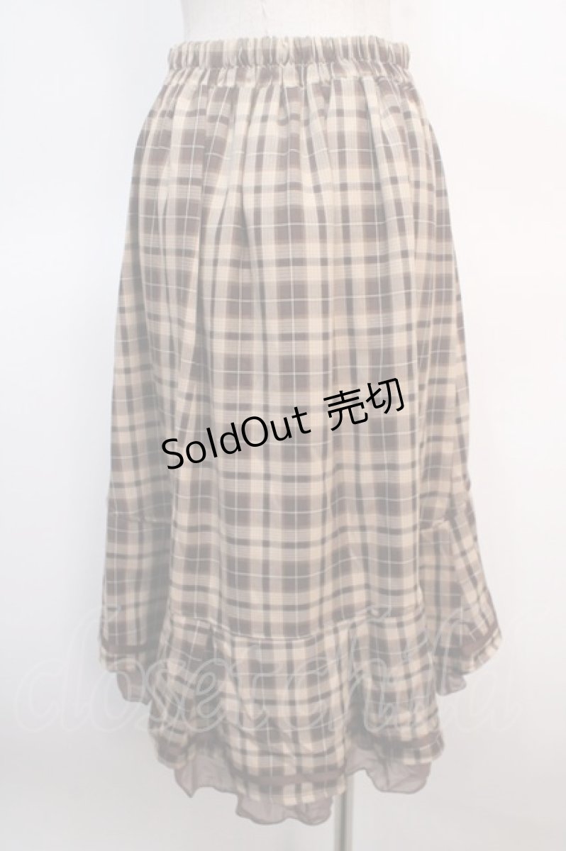 画像2: 【SALE】axes femme / チェックフィッシュテールスカート F 茶 Y-25-04-21-123-AX-SK-SZ-ZT158 (2)